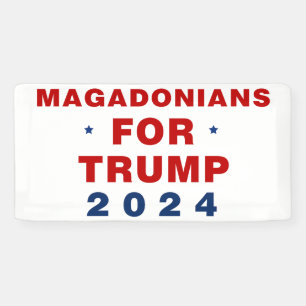 Magadonians For Trump 2024 Red Blue Banner