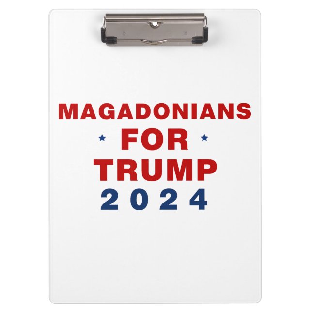 Magadonians For Trump 2024 Red Blue Clipboard (Front)