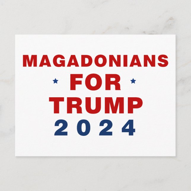Magadonians For Trump 2024 Red Blue Postcard (Front)