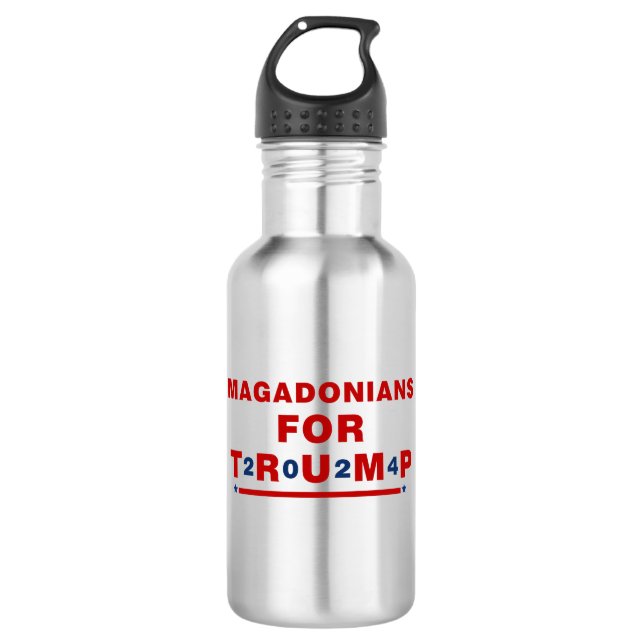Magadonians For Trump 2024 Red Blue Star 532 Ml Water Bottle (Front)