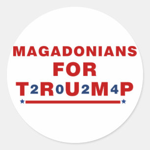 Magadonians For Trump 2024 Red Blue Star Classic Round Sticker