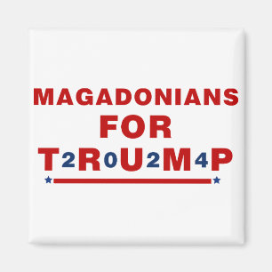 Magadonians For Trump 2024 Red Blue Star Magnet