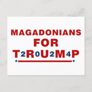 Magadonians For Trump 2024 Red Blue Star Postcard