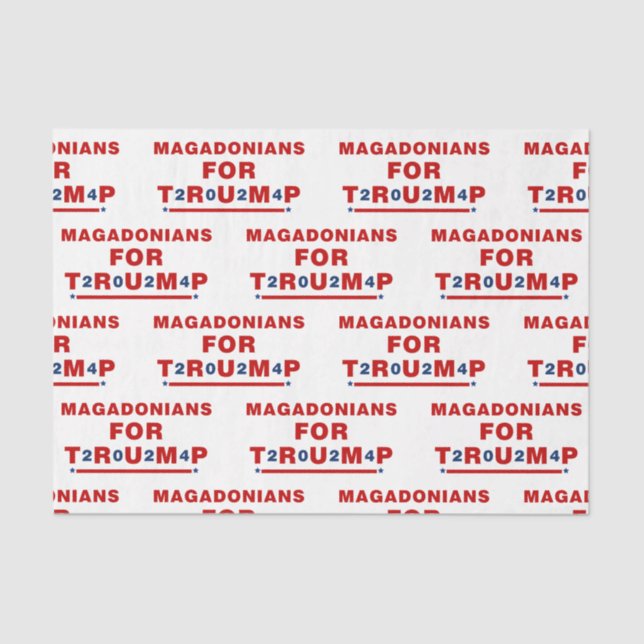 Magadonians For Trump 2024 Red Blue Star Tissue Paper (Front)