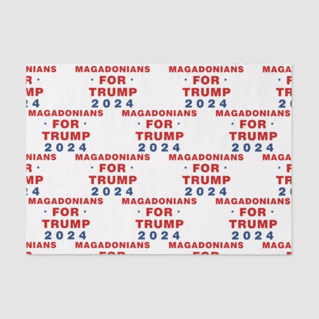 Magadonians For Trump 2024 Red Blue Tissue Paper (Front)