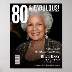 Magazine Cover 80th Birthday Welcome Poster