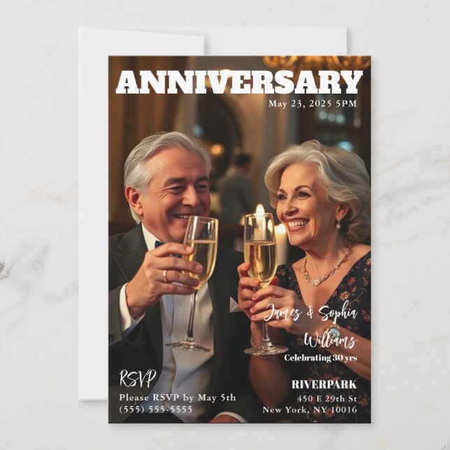 Magazine Cover Anniversary Invitation (Front)