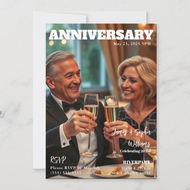 Magazine Cover Anniversary Invitation (Front)