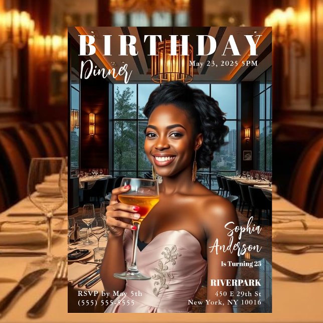 Magazine Cover Birthday Dinner Invitation (Magazine Cover Birthday Dinner Invitation)
