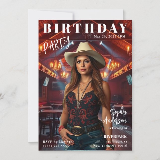 Magazine Cover Birthday Invitation (Front)