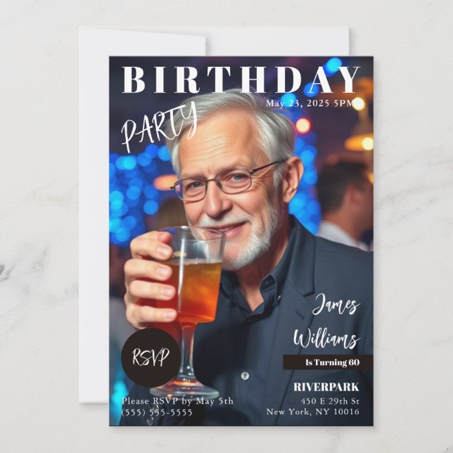 Magazine Cover Birthday Invitation (Front)
