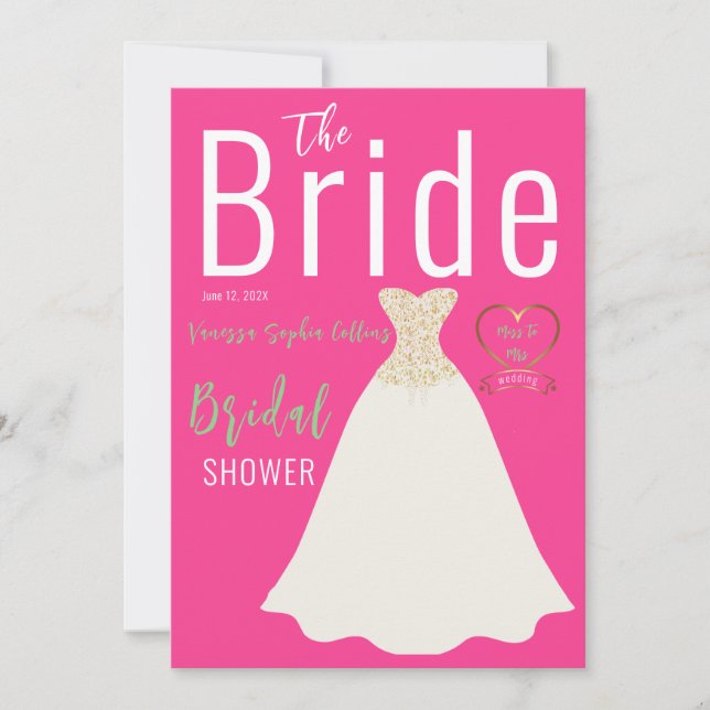 Magazine Cover Bridal Shower Invitation (Front)