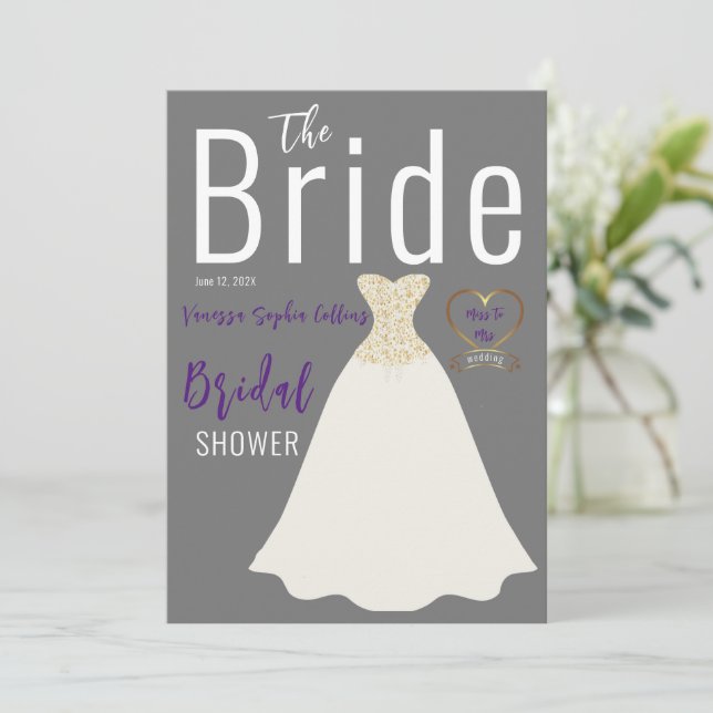 Magazine Cover Bridal Shower Invitation (Standing Front)