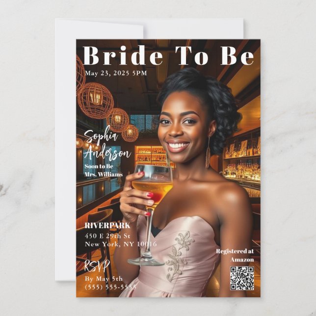 Magazine Cover Bride To Be Invitation (Front)