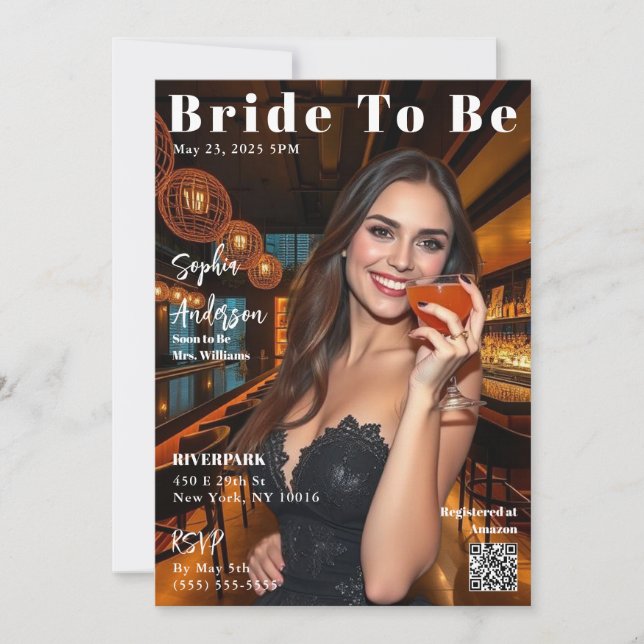 Magazine Cover Bride To Be Invitation (Front)