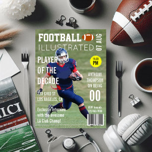 Magazine Cover Celebrity Footballer Birthday Party Invitation