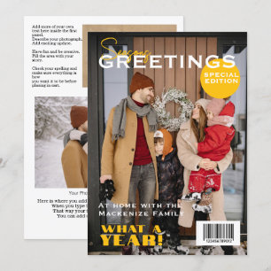 Magazine Cover Christmas Personalised Holiday Card