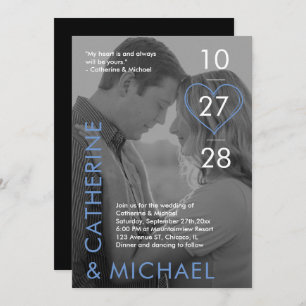 Magazine Cover Dark Photo Modern Minimalist Blue Invitation