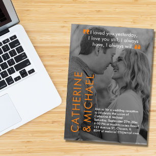 Magazine Cover Dark Photo Modern Minimalist Orange Invitation