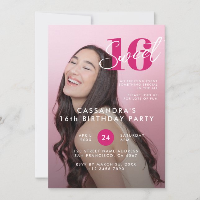 Magazine Cover Design Sweet Sixteen Birthday Invitation (Front)