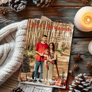 Magazine Cover First Christmas as a Growing family Holiday Card