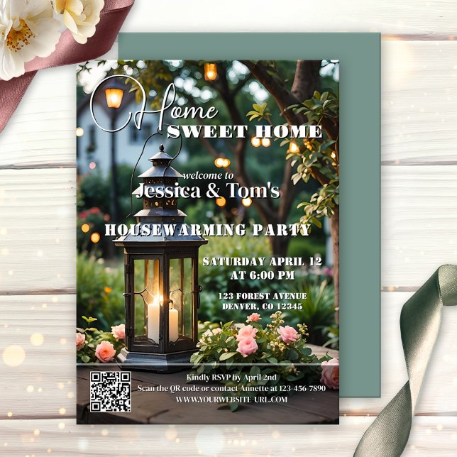 Magazine Cover Housewarming Party Invitation (Housewarming party invitation in magazine cover style with your custom photo and a QR code template)