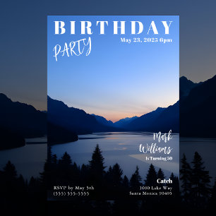 Magazine Cover Landscape Birthday Invitation