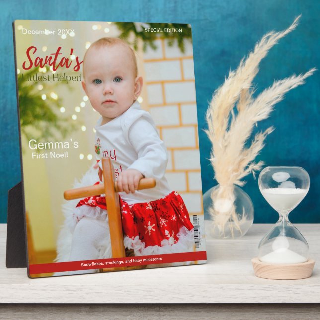  Magazine Cover My First Christmas Milestone Plaque (Side)