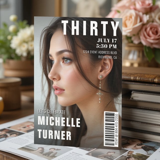 Magazine Cover Photo 30th Birthday Party Invitation (Magazine Cover Photo 30th Birthday Party Invitation
)