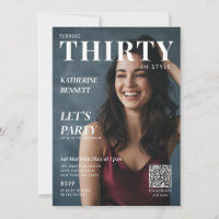 Magazine Cover Photo 30th Birthday Party QR Code