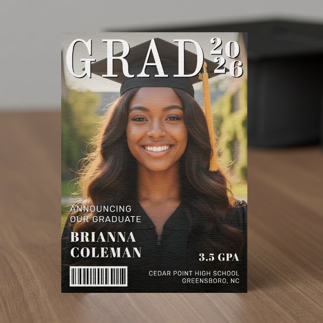 Magazine Cover Photo Graduation Announcement (Magazine Cover Photo Graduation Announcement
)