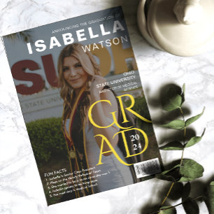Magazine Cover Photo Graduation Announcement