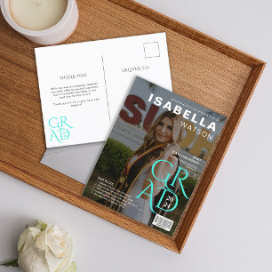Magazine Cover Photo Graduation Announcement Postcard
