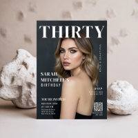 Magazine Cover Photo RSVP 30th Birthday Party