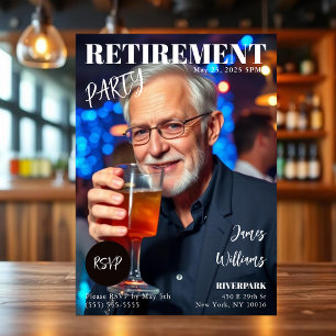 Magazine Cover Retirement Invitation