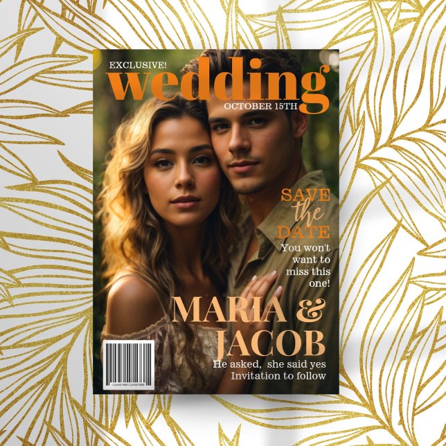 Magazine Cover Save The Date Photo  Invitation (Creator Uploaded)