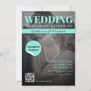 Magazine Cover Trendy Dark Photo Invitation