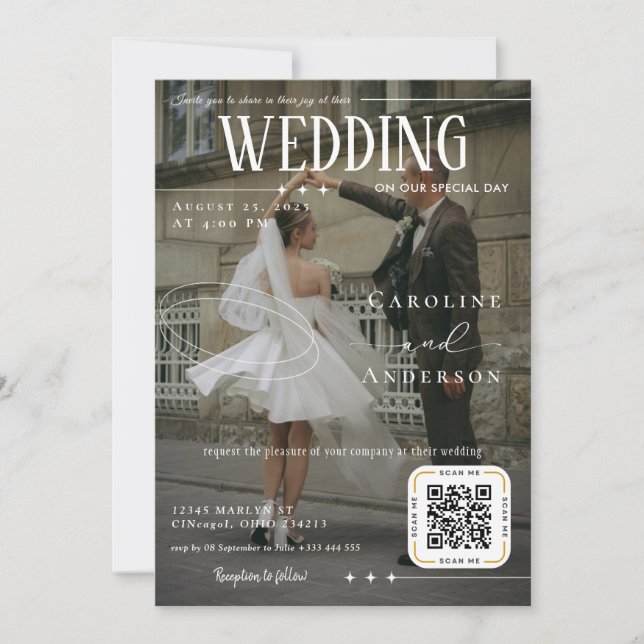Magazine Cover Wedding Invitation (Front)