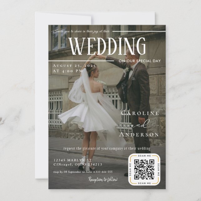 Magazine Cover Wedding Invitation (Front)