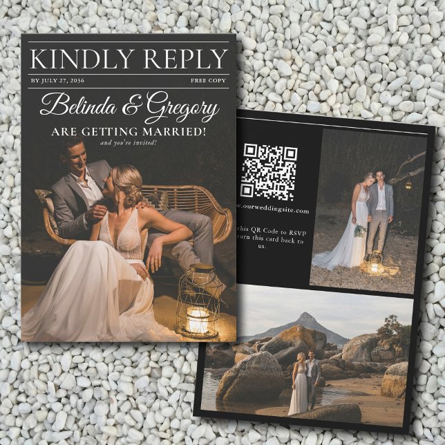 Magazine Editorial Newspaper Photos Wedding  Enclosure Card (Magazine Editorial Newspaper Photos Wedding Enclosure Card)