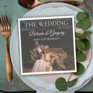 Magazine Editorial Newspaper Photos Wedding  Napkin