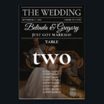 Magazine Editorial Newspaper Photos Wedding  Table Number<br><div class="desc">A fun editorial magazine newspaper style wedding design. This editorial magazine newspaper wedding theme has been designed to mimic a modern fashion magazine with customised headlines, text and photos. This editorial magazine template will automatically position your uploaded photos into the viewed positions. A unique editorial magazine style wedding design ideal...</div>