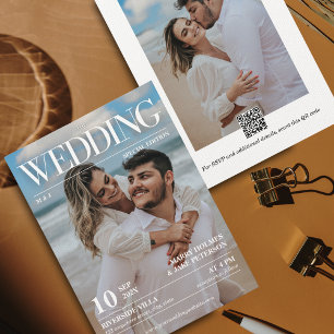 Magazine Editorial Newspaper Wedding Photo Invitat Invitation