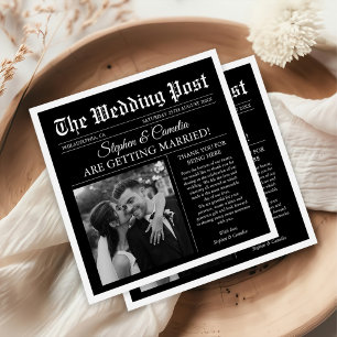 Magazine Editorial Newspaper Wedding Photo Napkin