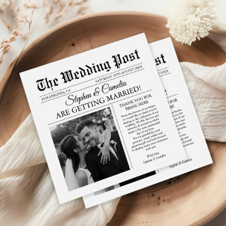 Magazine Editorial Newspaper Wedding Photo Napkin