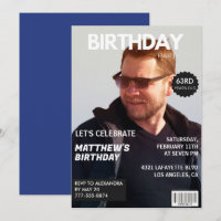 Magazine Navy blue Photo Funny 63rd birthday