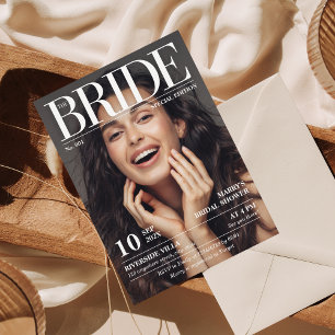 Magazine Newspaper Bridal Shower Photo Invitation