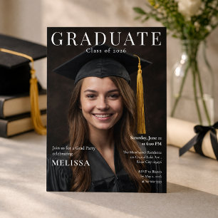 Magazine Photo Graduation Party Invite