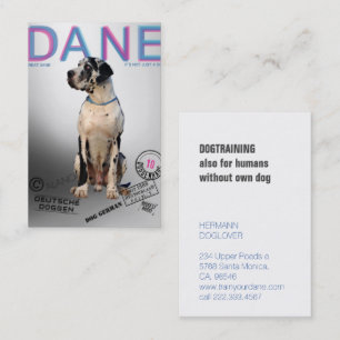 Magazine Style Great Dane Business Card