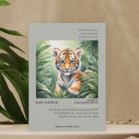 Magazine Style Wild Safari cute Tiger baby shower 